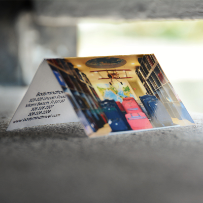 14pt Folded Business Cards Folded Business Cards Printed in Full Color on 14pt Card Stock with Choice of Glossy UV, UV 1 Side, or Matte Finish